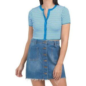 ZARA Cropped Striped Sweater Size Medium